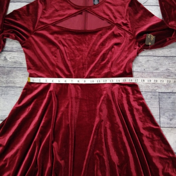 NWT Wrangler Retro Burgundy Velvet Dress XL - Picture 7 of 7